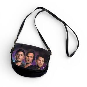 Supernatural Hot Topic Black Crossbody Bag Small Purse - Dean, Sam and Castiel